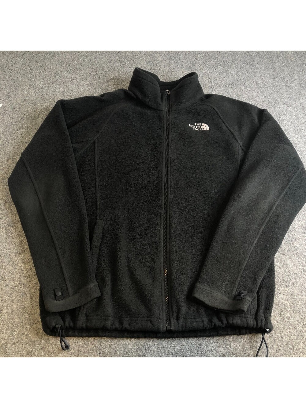 The North Face Fleece Jacket Womens Large Black Full Zip Logo Pockets